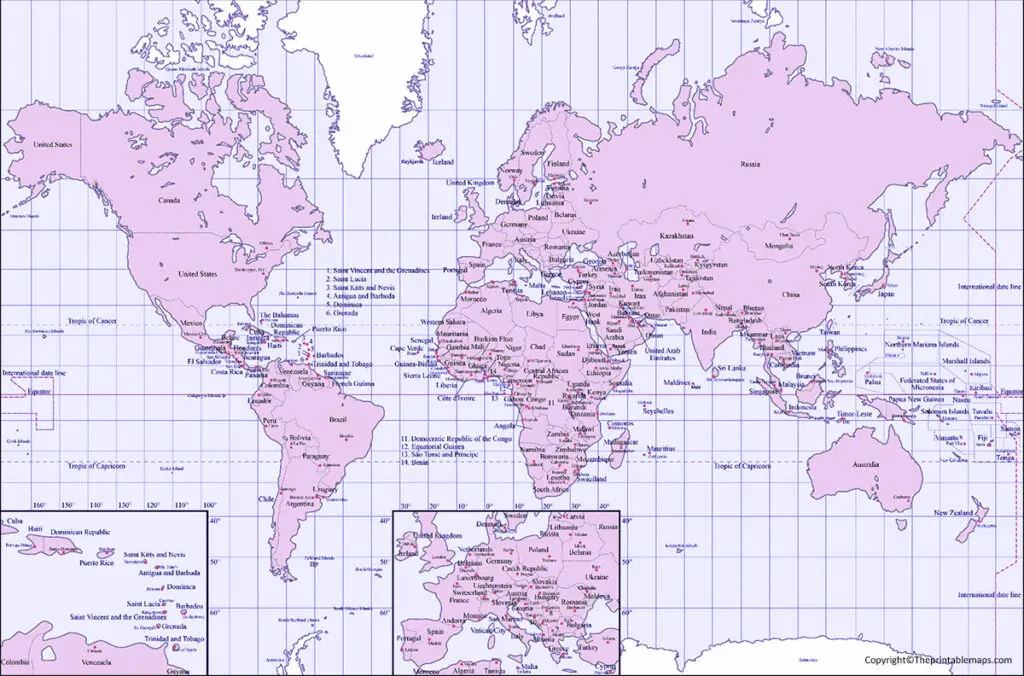 Latitude and Longitude Map
