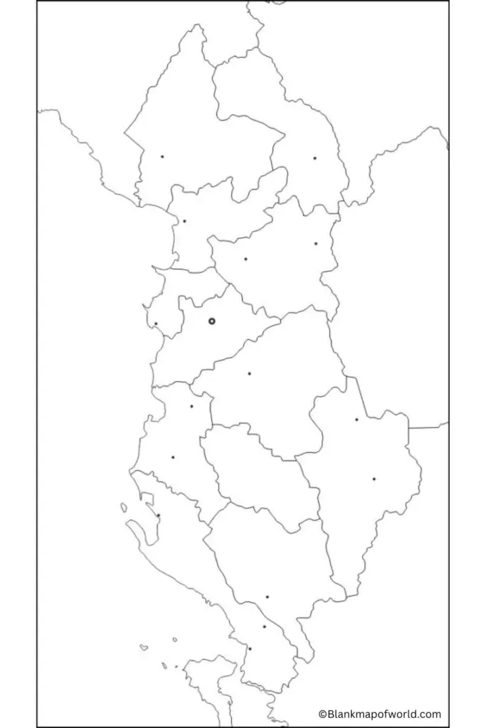 Blank Map of Albania