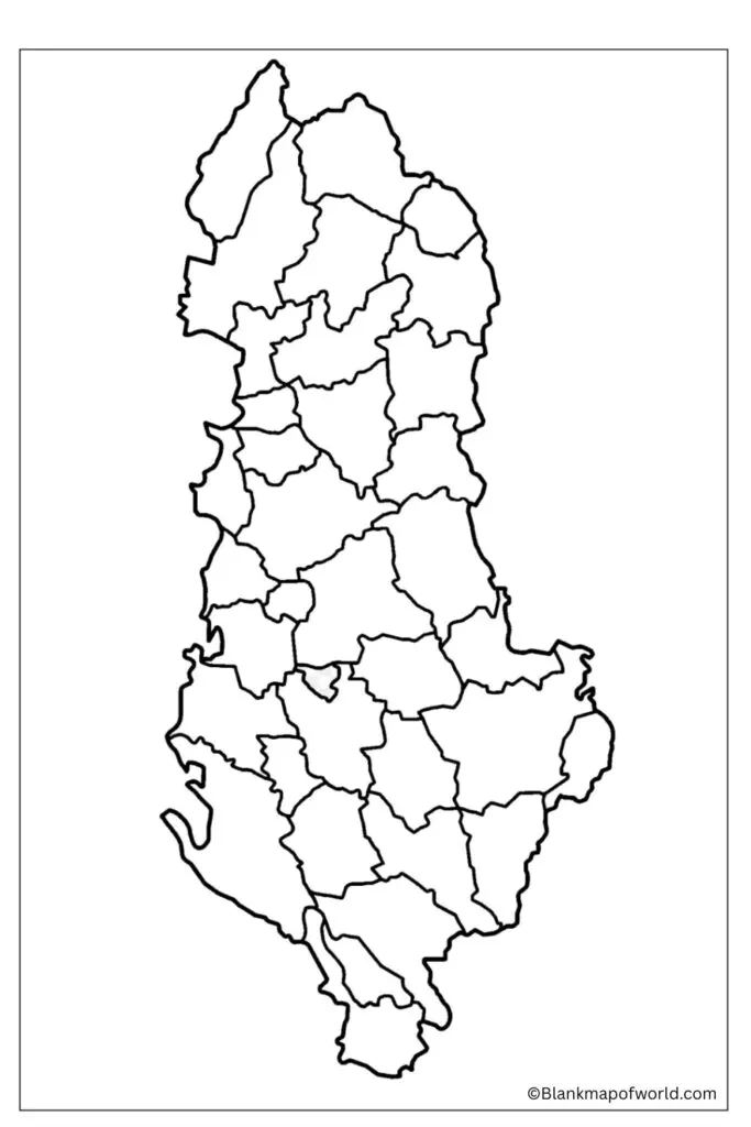 Blank Map of Albania
