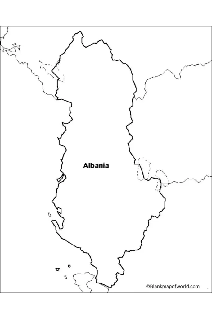Blank Map of Albania