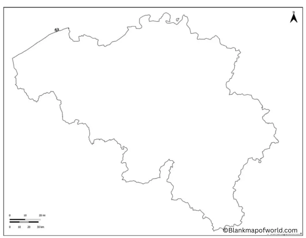 Blank Map of Belgium