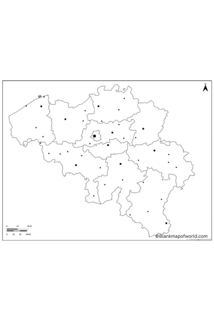 Blank Map of Belgium