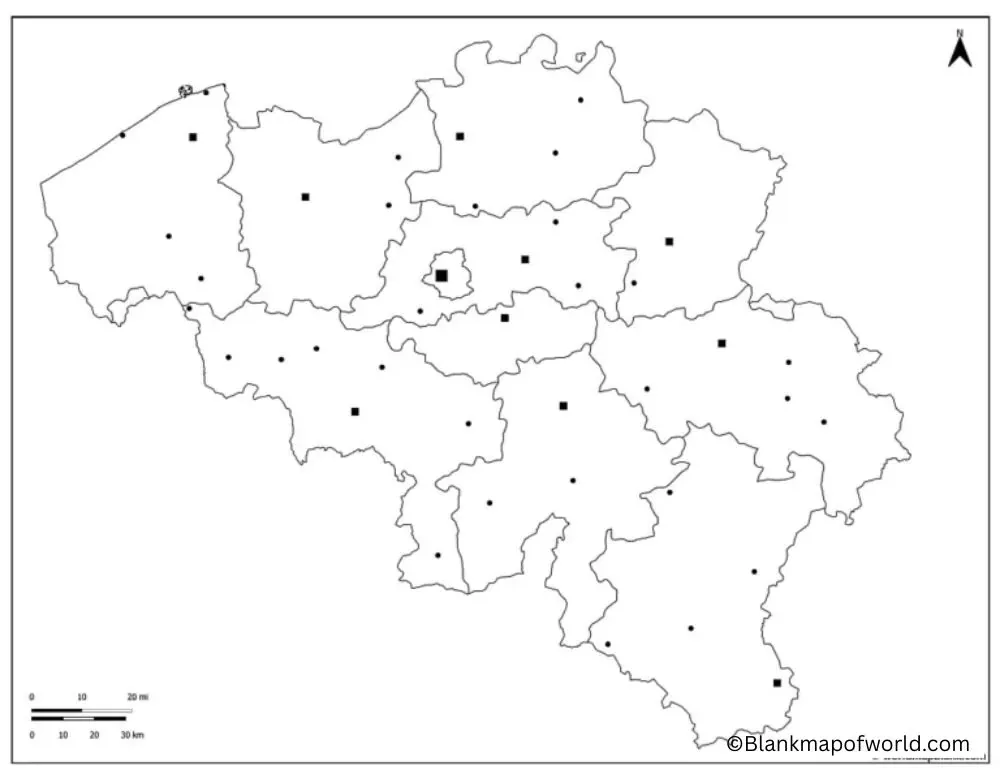 Blank Map of Belgium