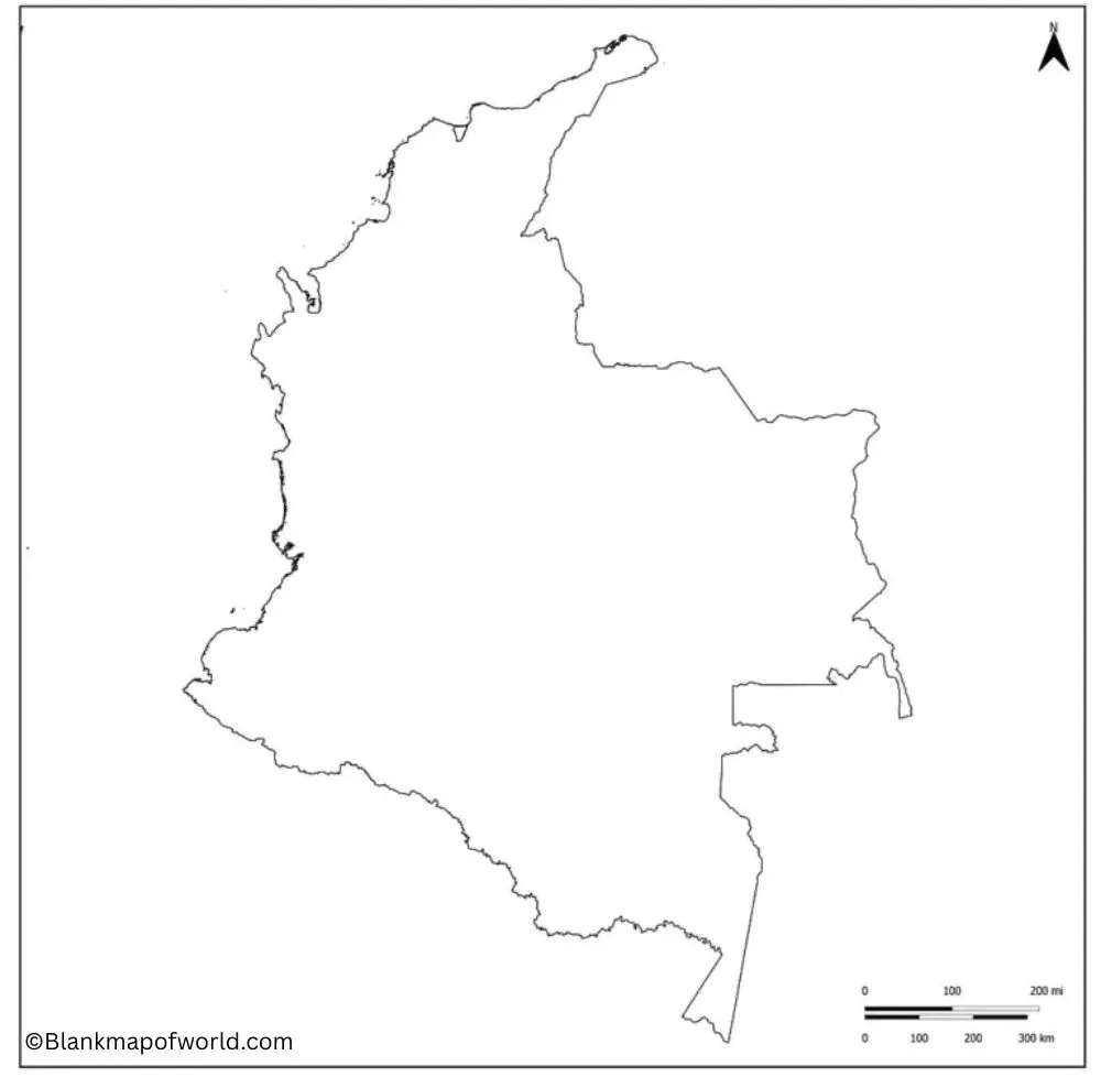 Blank Map of Colombia