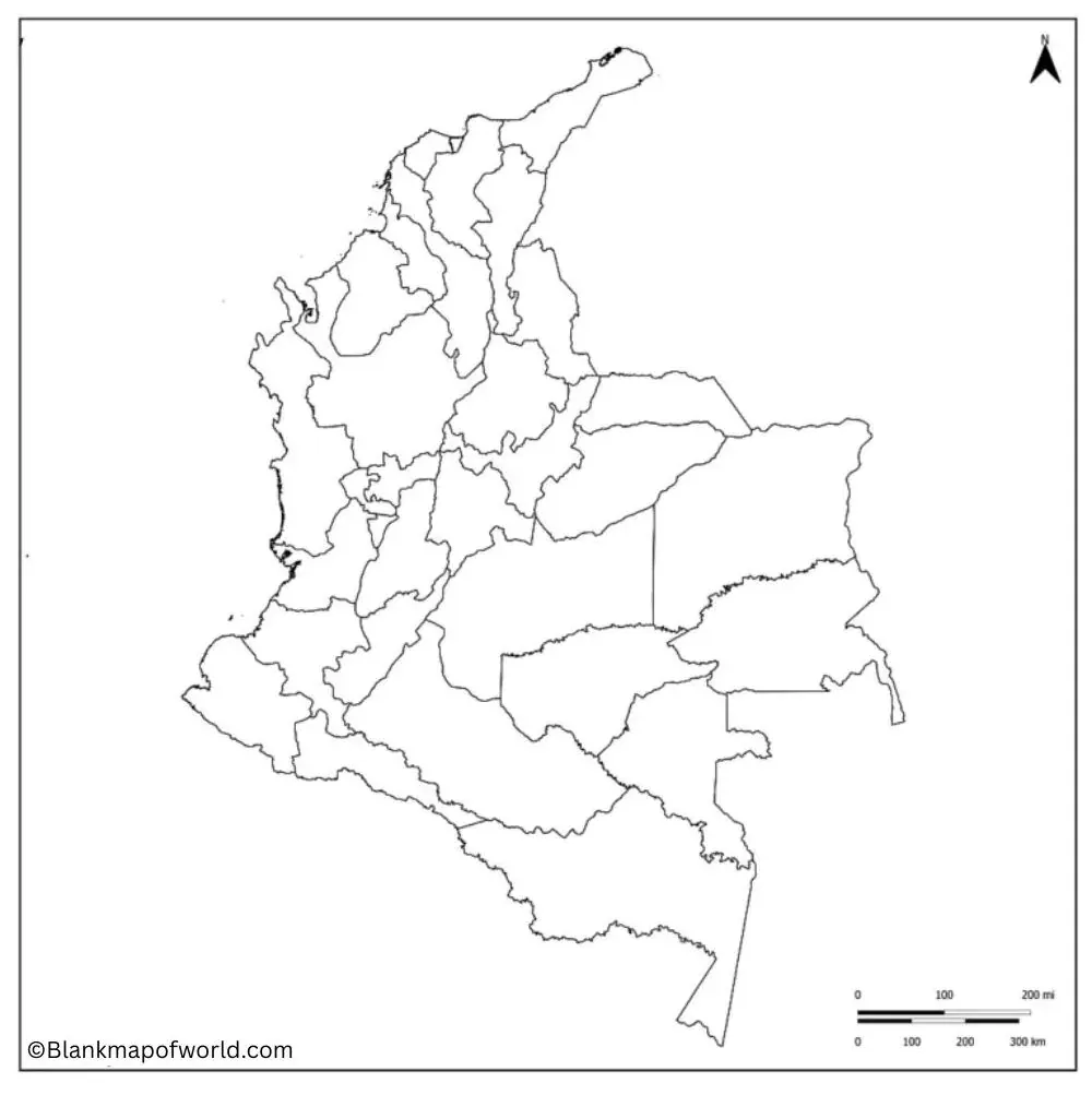 Blank Map of Colombia