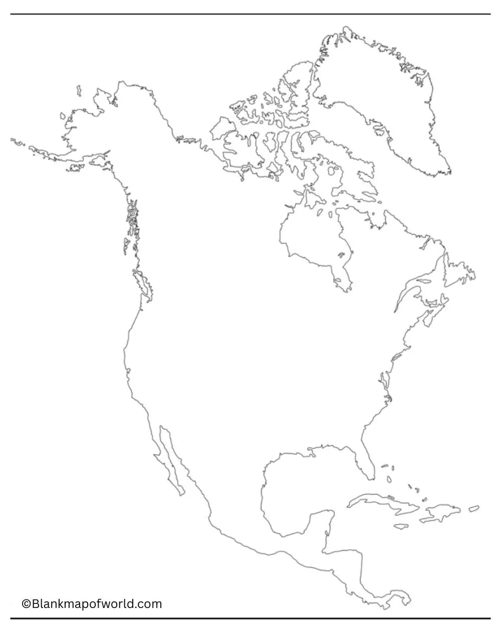 Blank Map of North America   