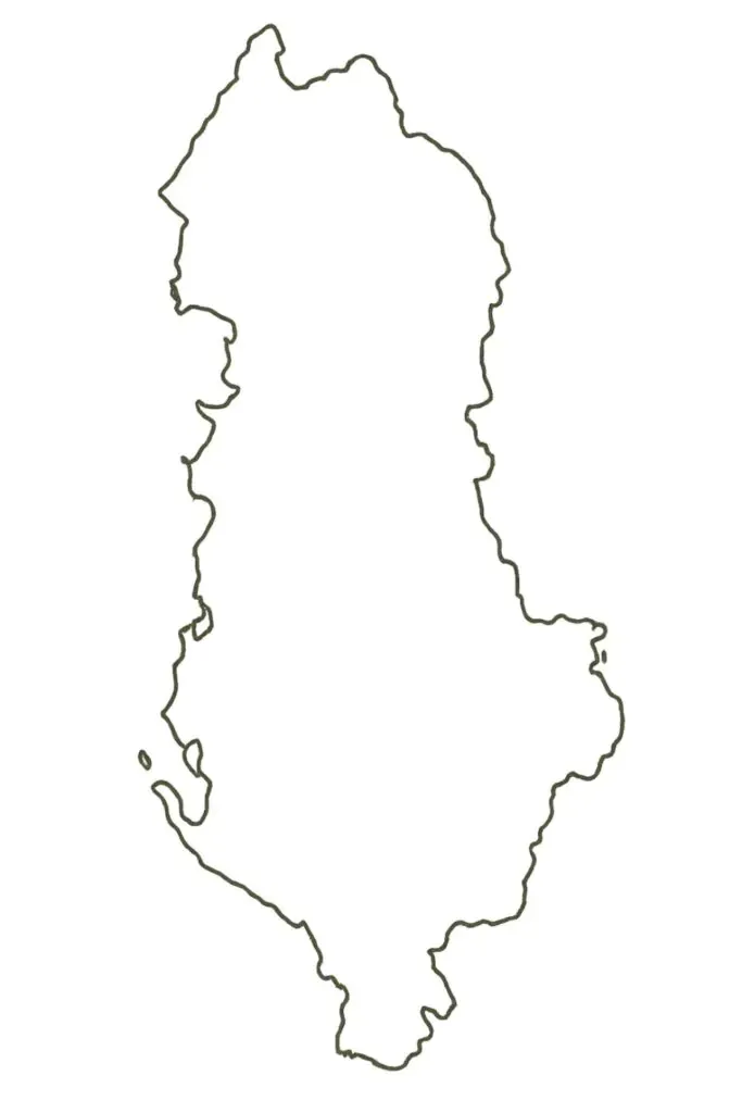 Blank Map of Albania