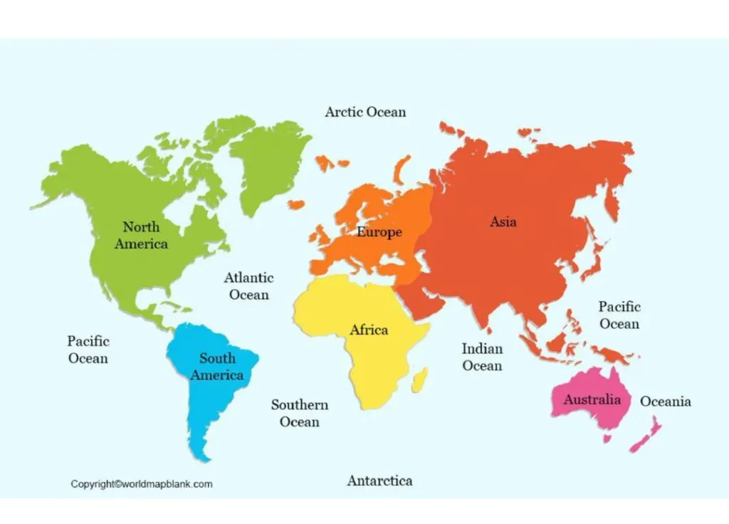Labeled Map of the World